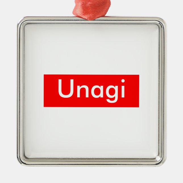 Unagi Label Metal Ornament (Front)