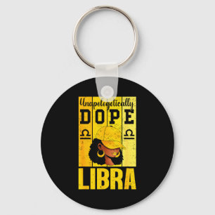 Unalogetically Libra Black Woman Cap Zodiac Keychain