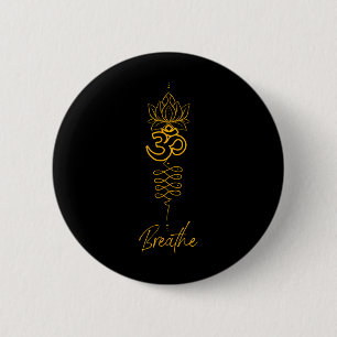 Unalome Symbol And Breath Yoga 2 Inch Round Button