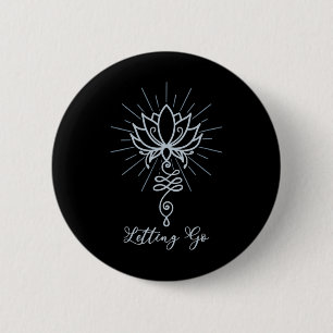 Unalome Symbol Lotus Flower Letting Go 2 Inch Round Button