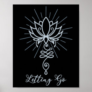 Unalome Symbol Lotus Flower Letting Go  Poster