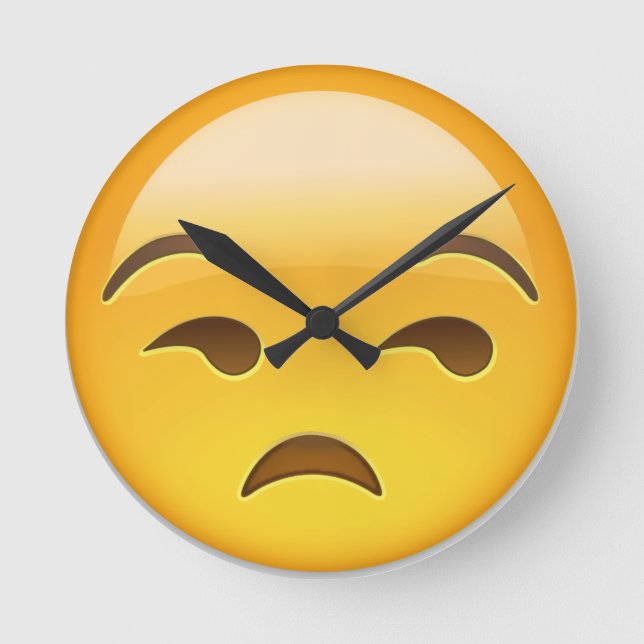 Unamused Face Emoji Round Clock (Front)
