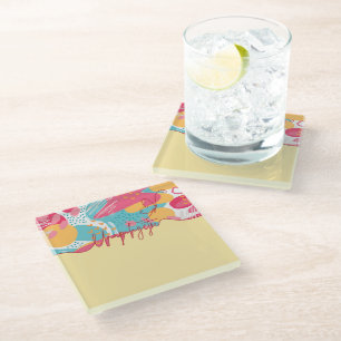 Unapologetic Bold Feminine Statement Glass Coaster