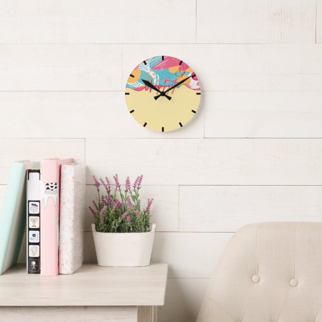 Unapologetic Bold Feminine Statement Round Clock (Reading Room)