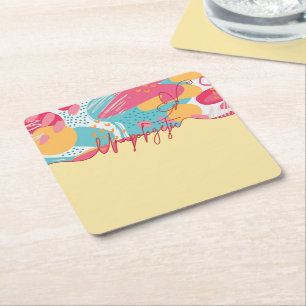 Unapologetic Bold Feminine Statement Square Paper Coaster