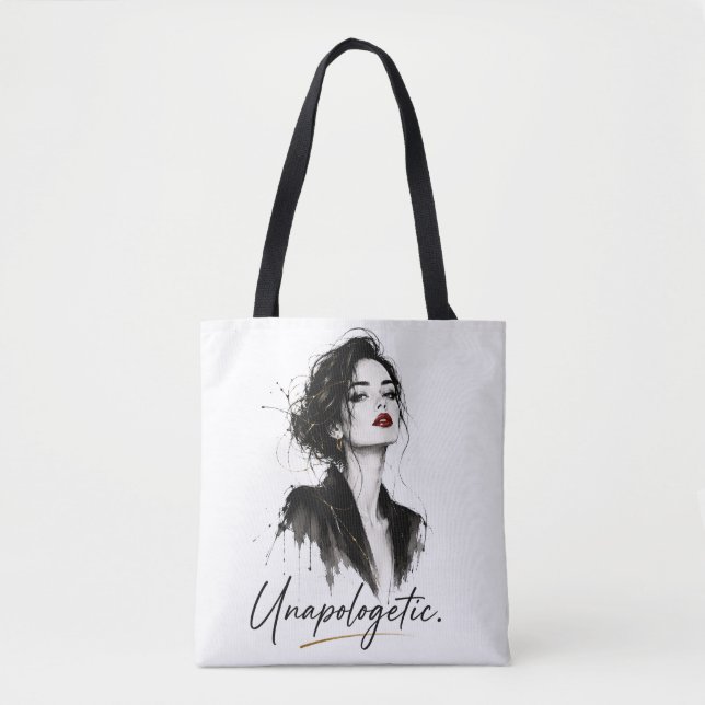Unapologetic. Minimalist Statement Cotton Tote Bag (Front)