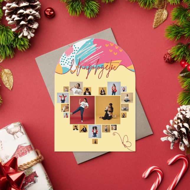 Unapologetic Personalized Feminine Photo Collage Acrylic Invitations (Insitu (Holiday))