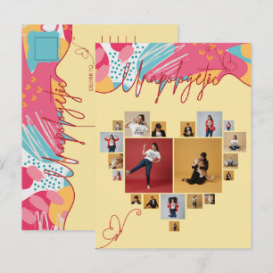 Unapologetic Personalized Feminine Photo Collage  Postcard