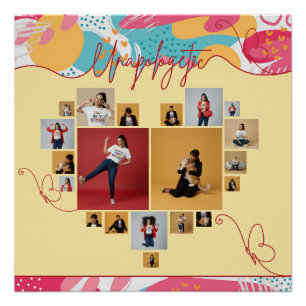 Unapologetic Personalized Feminine Photo Collage Poster