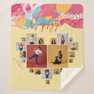 Unapologetic Personalized Feminine Photo Collage Sherpa Blanket