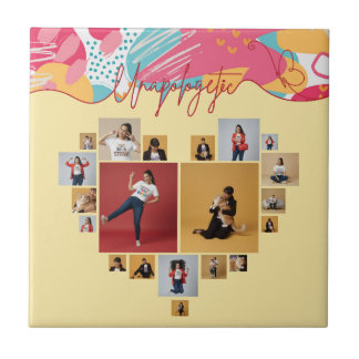 Unapologetic Personalized Feminine Photo Collage Tile