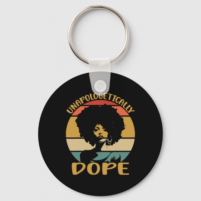 Unapologetically Black History Month African Ameri Keychain (Front)