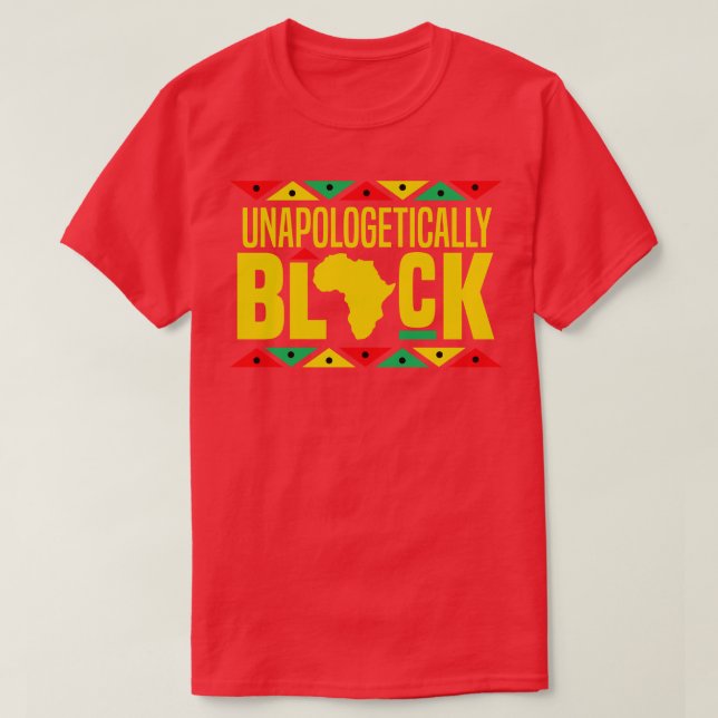 Unapologetically Black Yellow Text T-Shirt (Design Front)