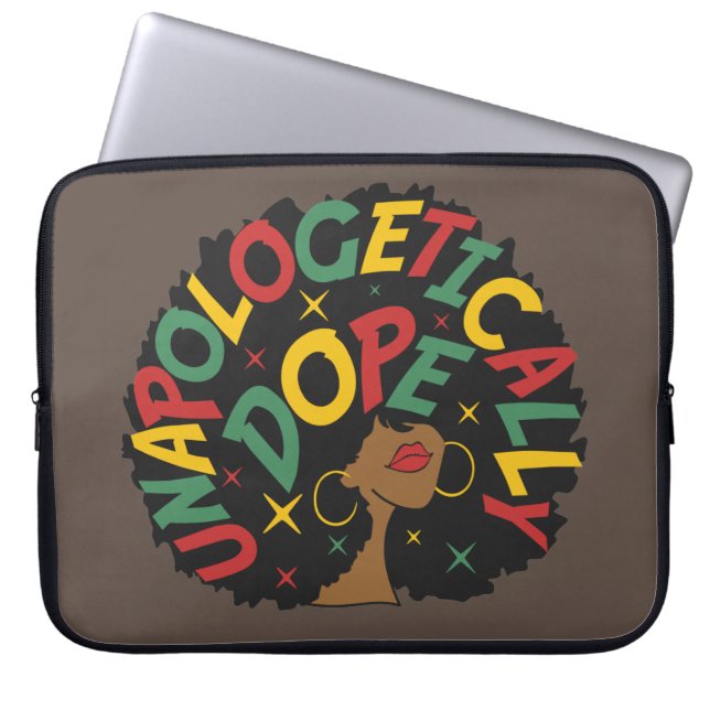 Unapologetically Dope Black Girl Afro  Laptop Sleeve (Front)