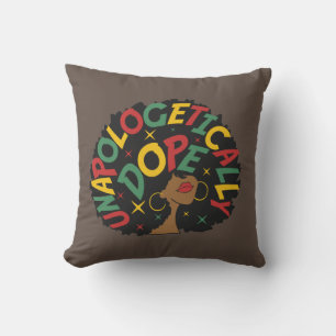 Unapologetically Dope Black Girl Afro Throw Pillow