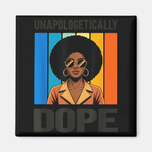 Unapologetically Retro Afro Woman Black Pride  Magnet