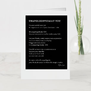 Unapologetically You Be yourself poem  Foil Greeting Card