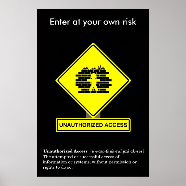 Unauthorized Access Security Awareness Poster (Front)