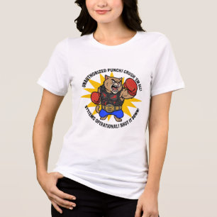 Unauthorized Punch Crush Em All Cat T-Shirt Tri-Blend Shirt