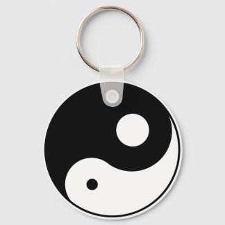 unbalanced yin yang symbol keychain