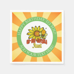 Unbelievable Aunt Sunflower and Bees Napkin