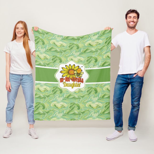 Unbelievable Daughter Sunflowers and Bees Fleece Blanket (In Situ)