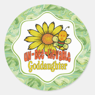 Unbelievable Goddaughter Sunflowers and Bees Classic Round Sticker