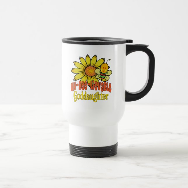 Unbelievable Goddaughter Sunflowers and Bees Travel Mug (Right)