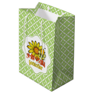 Unbelievable Godmother Sunflowers and Bees Medium Gift Bag