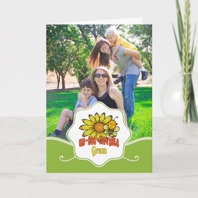 Unbelievable Gram Sunflowers and Bees Card (Front)