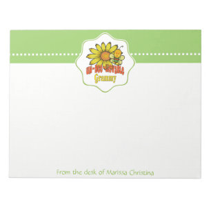 Unbelievable Grammy Sunflowers and Bees Notepad