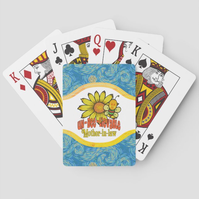 Unbelievable Mother-in-law Sunflowers Playing Cards (Back)