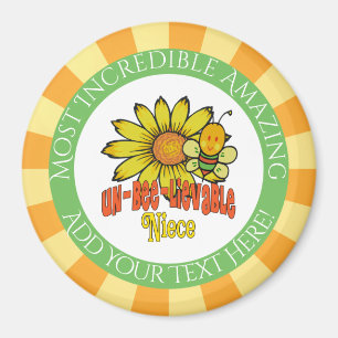 Unbelievable Niece Sunflowers and Bees Magnet