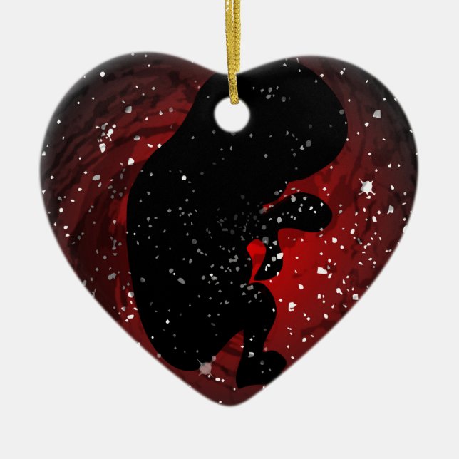 Unborn Baby SIlhouette Ceramic Ornament (Front)