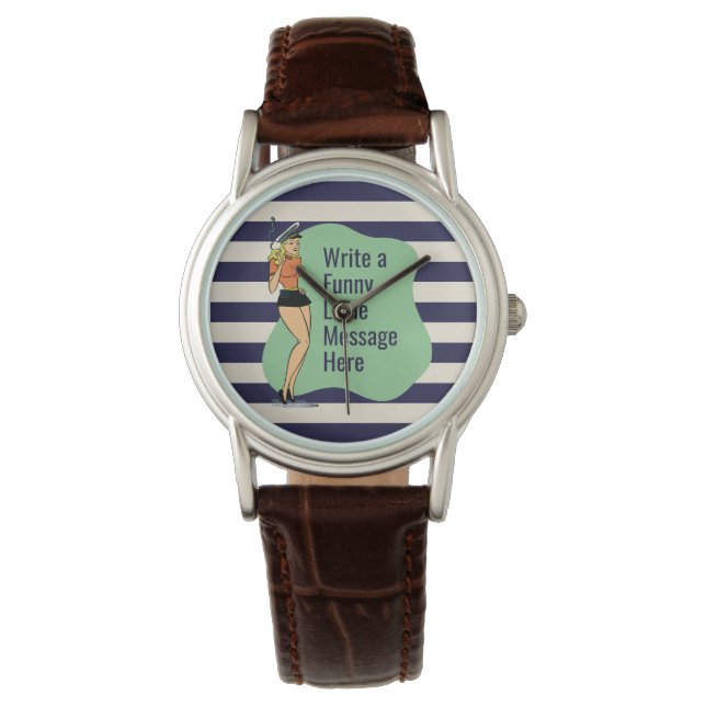 Unbothered Attitude: A Retro Chic Pinup Watch (Front)
