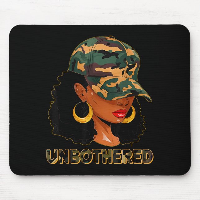 Unbothered Black Woman Melanin African Black Histo Mouse Pad (Front)