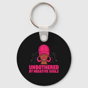 Unbothered By Negative Souls Afro Queen Sy Black W Keychain