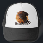 Unbothered Golden Hour Dog – Premium Minimalist  Trucker Hat<br><div class="desc">Capture the ultimate vibe of peace and serenity with our 'Unbothered' Dog . Featuring a soulful Labrador/Retriever soaking up the golden hour sun with eyes closed, this design perfectly embodies the feeling of switching off from the world. Written in a trendy, handcrafted script, the word 'Unbothered' adds a modern, aesthetic...</div>