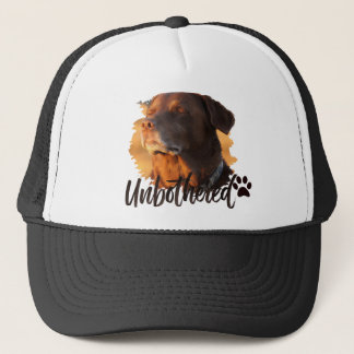 Unbothered Golden Hour Dog – Premium Minimalist Trucker Hat