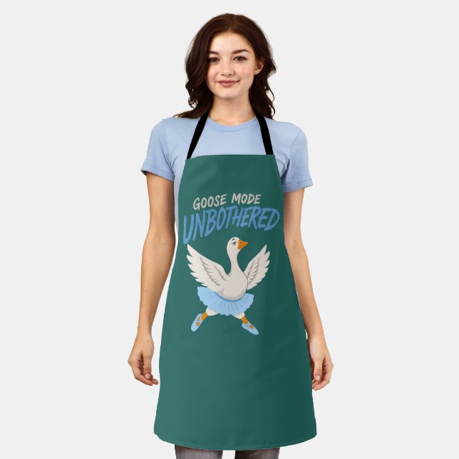 Unbothered Goose Mode Funny Ballet Goose Apron (Worn)