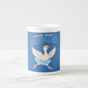 Unbothered Goose Mode Funny Ballet Goose Bone China Mug
