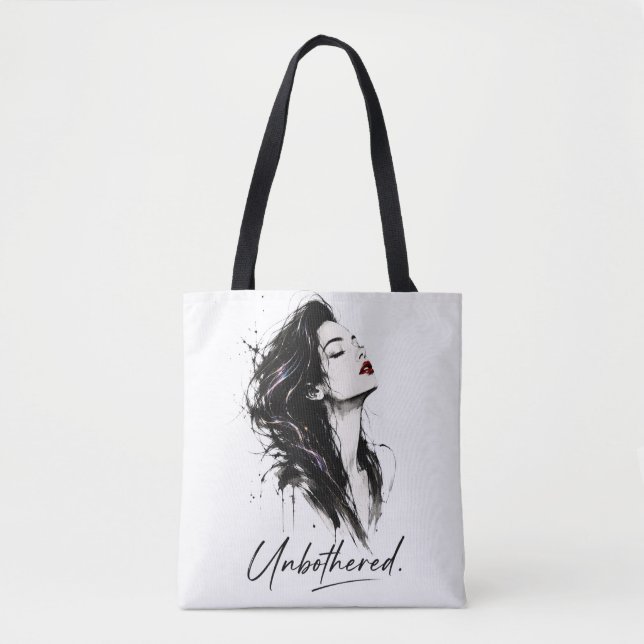 Unbothered. Minimalist Statement  Cotton Tote Bag (Front)