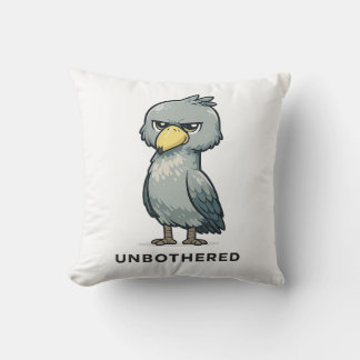 Unbothered Shoebill Bird Minimalist Funny Design Throw Pillow