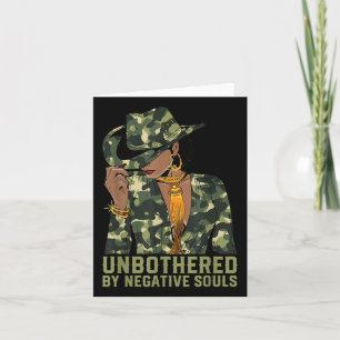 Unbothered Western Black Cowgirl Camo Camouflage W Card