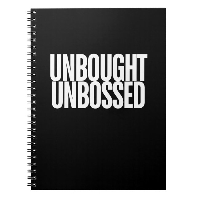 Unbought Unbossed Bold Chisholm Notebook (Front)