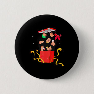 Unboxing Blind Box Capybara Pyjama Ugly Christmas  2 Inch Round Button