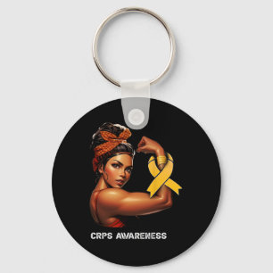 Unbreakable Afro Girl Crps Awareness Keychain