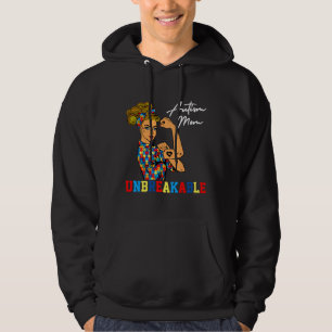 Unbreakable Autism Mom Strong Autistic Lady Autism Hoodie