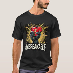 Unbreakable Heart Fist Bold Kintsugi Strength Grap T-Shirt