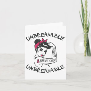 Unbreakable Pink Breast Cancer Warrior Survivor Gi Card